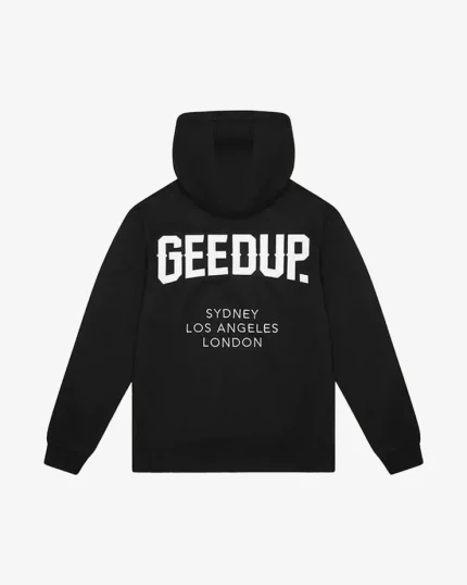 GEEDUP CITIES HOODIE BLACK WHITE