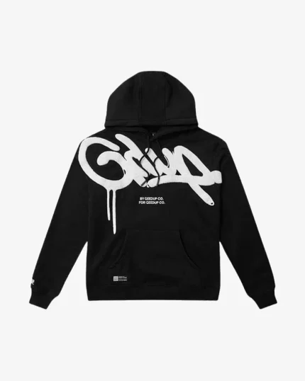 GEEDUP HANDSTYLE HOODIE BLACK WHITE