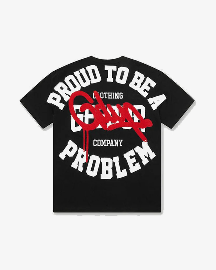 GEEDUP PROUD TO BE A PROBLEM BLACK RED TEE