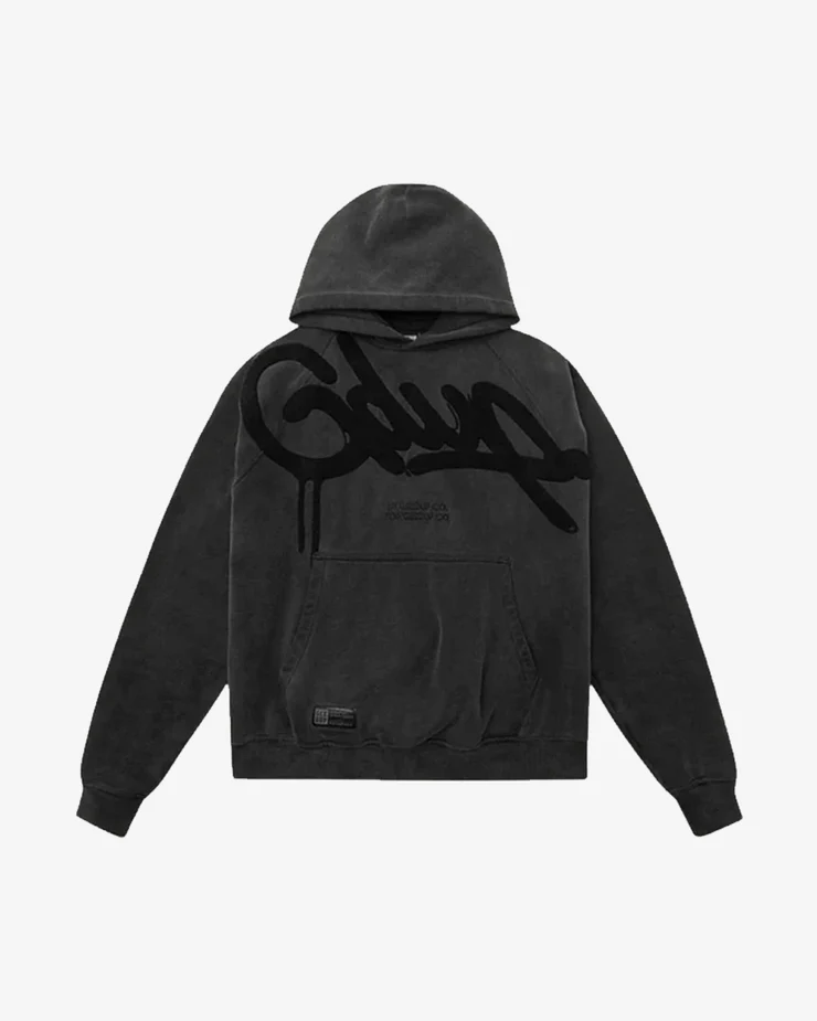 GEEDUP HANDSTYLE VINTAGE WASHED BLACK HOODIE GEEDUP HANDSTYLE VINTAGE WASHED BLACK HOODIE