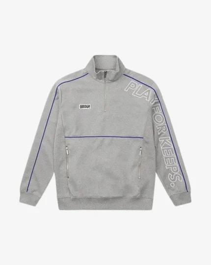 GEEDUP PLAY FOR KEEPS QUARTER ZIP GREY BLUE