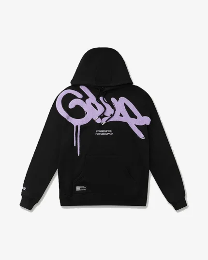 GEEDUP HANDSTYLE BLACK LAVENDAR HOODIE