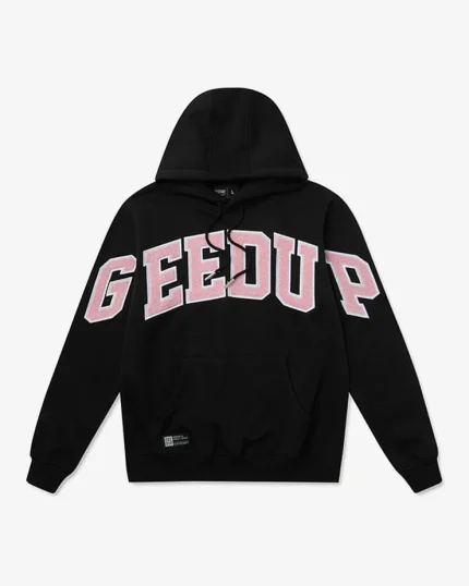 GEEDUP TEAM LOGO BLACK DUSTY PINK HOODIE