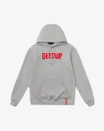 GEEDUP PLAY FOR KEEPS GREY RED HOODIE