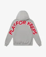 GEEDUP PLAY FOR KEEPS GREY RED HOODIE