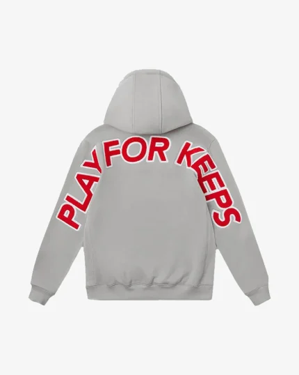 GEEDUP PLAY FOR KEEPS GREY RED HOODIE