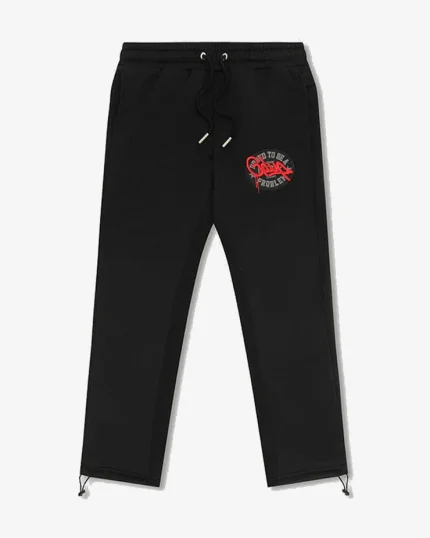 GEEDUP PROUD TO BE A PROBLEM BLACK TRACKPANTS