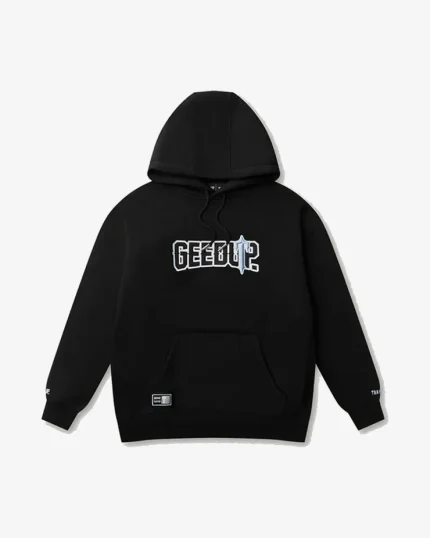 GEEDUP X TRAPSTAR X IRON GATE PFK BLACK COOL BLUE HOODIE