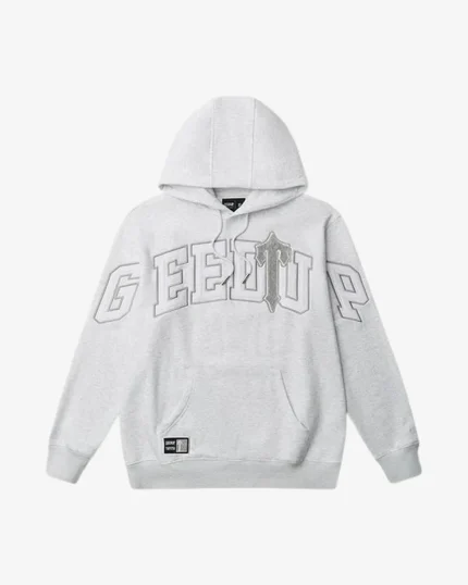 GEEDUP X TRAPSTAR TEAM LOGO HOODIE WHITE MARLE GREY