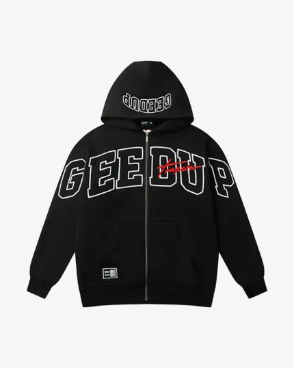 GEEDUP X TRAPSTAR TEAM LOGO SIGNATURE JACKET BLACK WHITE RED