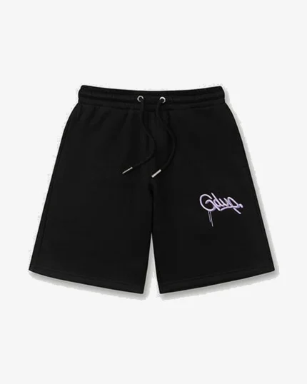 GEEDUP EMB BLACK LAVENDAR SHORTS