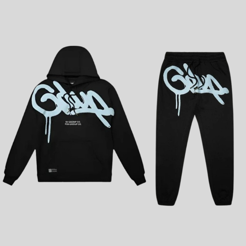 GEEDUP HANDSTYLE BLACK BABY BLUE TRACKSUIT