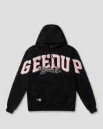 Team Logo Script Hoodie Black/Dusty Pink
