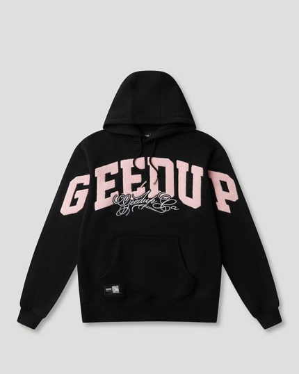 Team Logo Script Hoodie Black/Dusty Pink
