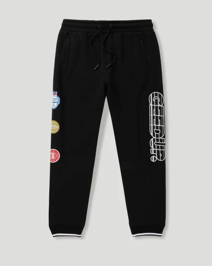 Geedup Sportsman Badges Trackpants Black
