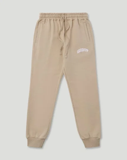Geedup Micro Team Logo Trackpants Tan